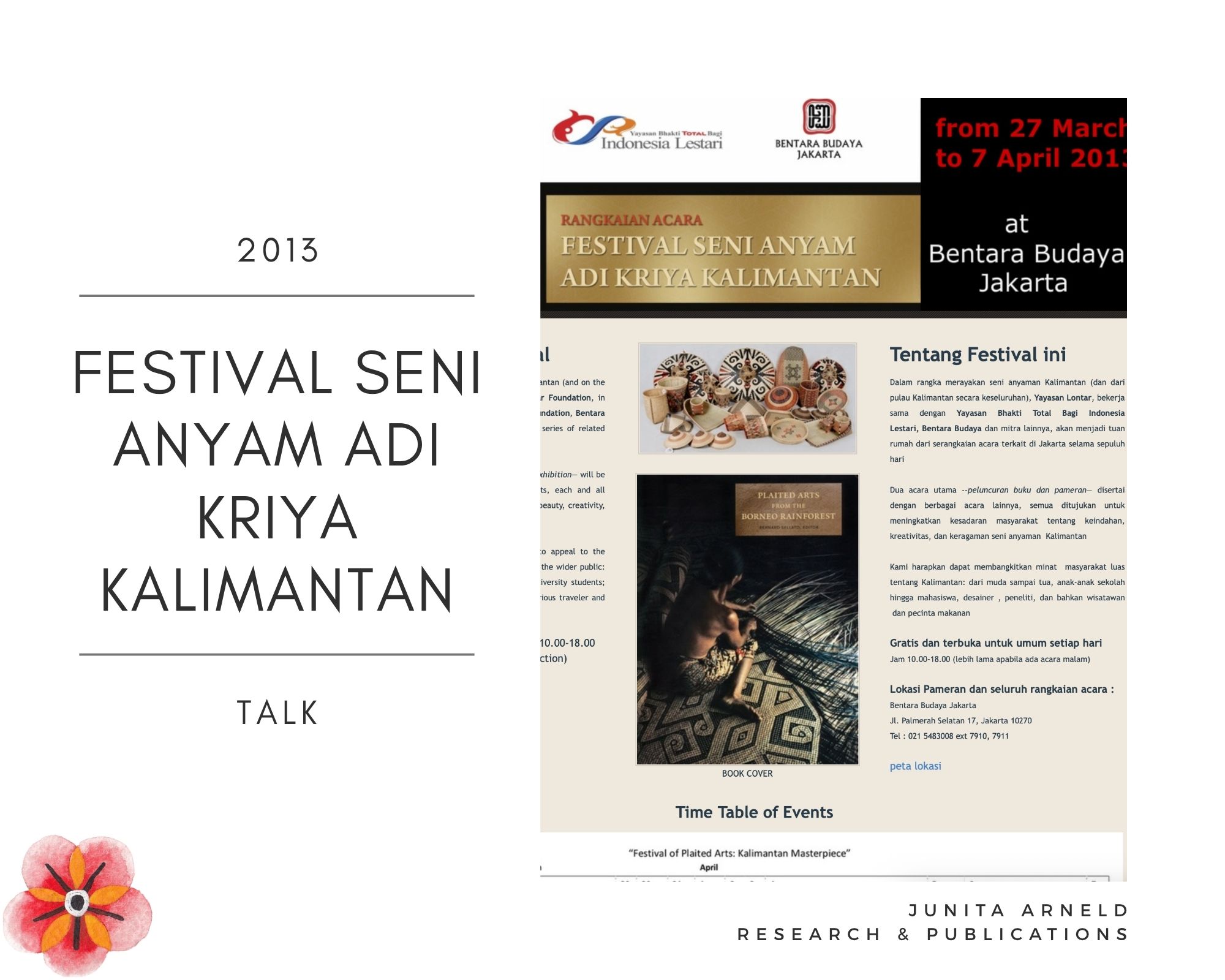 Cover — Sapuyung. Dayak Ngaju Large Ceremonial Hats from South of Borneo — Festival of Plaited Arts, Bentara Budaya, Jakarta